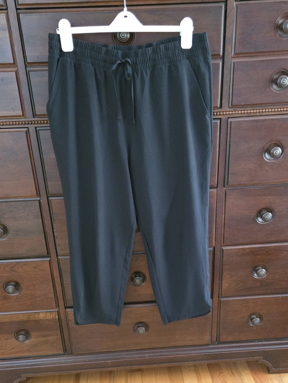 Talbots T by Talbots Drawstring Cropped Pants Size L Black